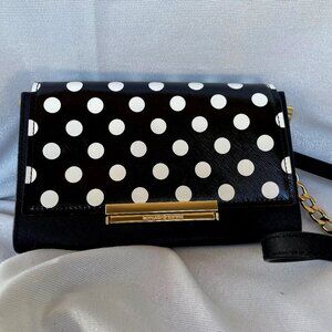 Kate Spade Black Polka Dot Flap Chain Cross Body